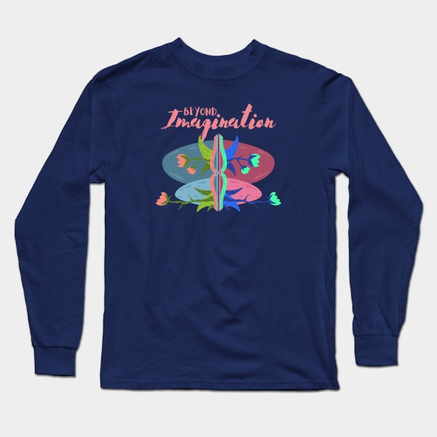 Beyond Imagination on Books Long Sleeve T-Shirt by MhyrArt